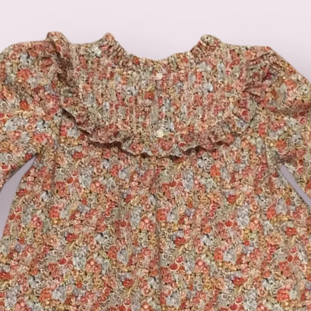 Doen Girls Floral Ruffle Hem Dress